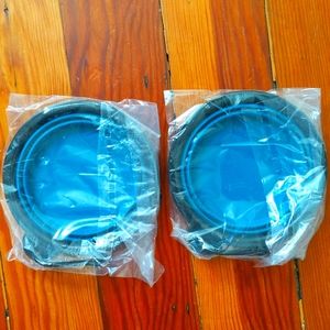 Collapsible bowl with carabineer set of 2